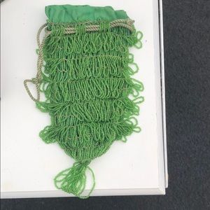 Vintage Green beaded flapper bag